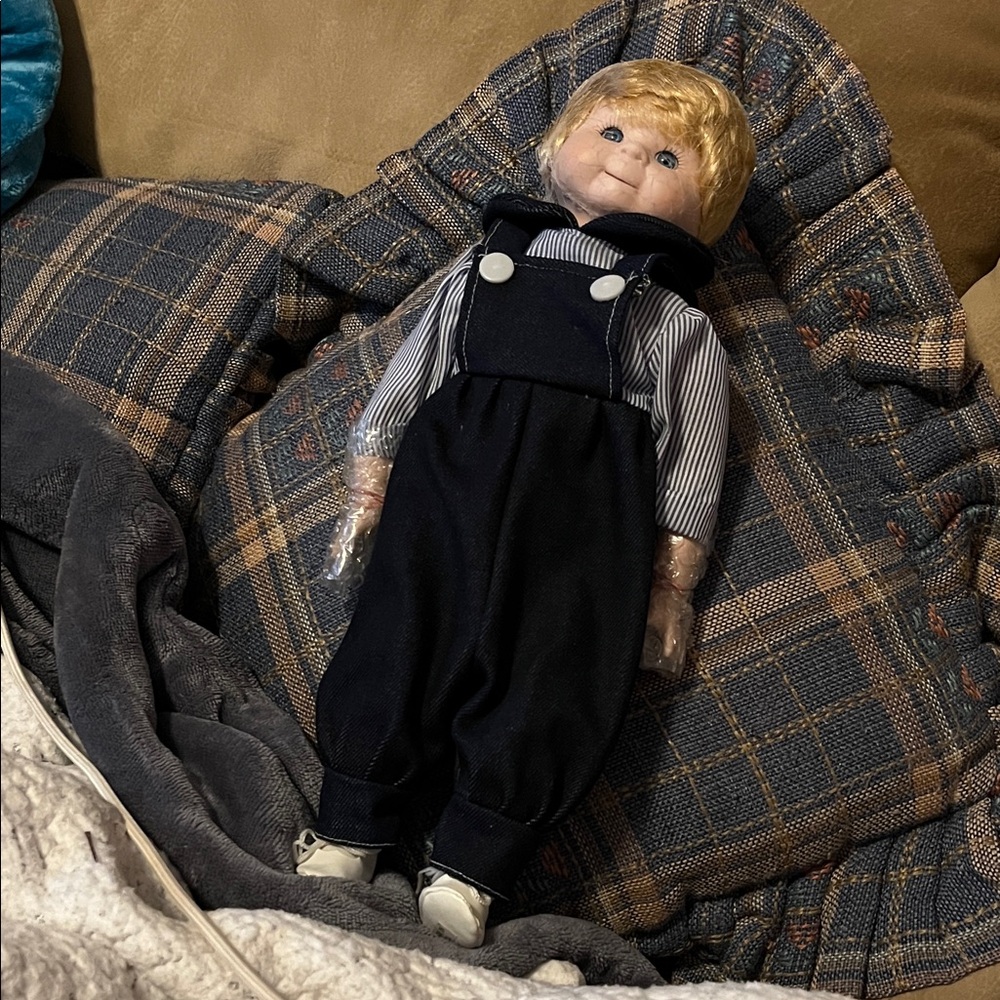 Classic Blue Overalls Doll